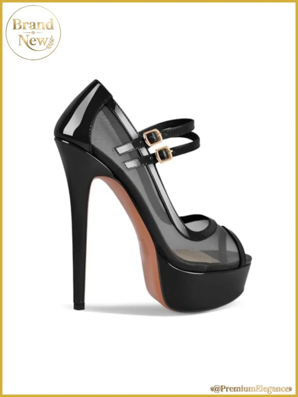 Women's Platform Sandals Mesh Ankle Strap Stiletto High Heels